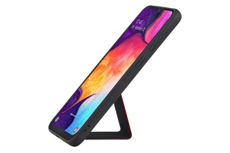 Grip Stand Hardcase Backcover - Telefoonhoesje - Achterkant Hoesje - Geschikt voor Samsung Galaxy A50 - Rood