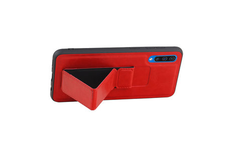 Grip Stand Hardcase Backcover - Telefoonhoesje - Achterkant Hoesje - Geschikt voor Samsung Galaxy A50 - Rood