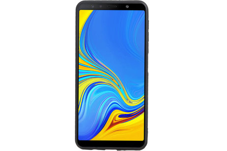 Grip Stand Hardcase Backcover - Telefoonhoesje - Achterkant Hoesje - Geschikt voor Samsung Galaxy A7 (2018) - Zwart