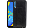 Grip Stand Hardcase Backcover - Telefoonhoesje - Achterkant Hoesje - Geschikt voor Samsung Galaxy A7 (2018) - Zwart