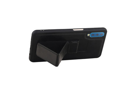 BAOHU Grip Stand Hardcase Backcover - Telefoonhoesje - Achterkant Hoesje - Geschikt voor Samsung Galaxy A7 (2018) - Zwart