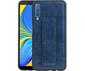 Grip Stand Hardcase Backcover - Telefoonhoesje - Achterkant Hoesje - Geschikt voor Samsung Galaxy A7 (2018) - Blauw