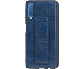 BAOHU Grip Stand Hardcase Backcover - Telefoonhoesje - Achterkant Hoesje - Geschikt voor Samsung Galaxy A7 (2018) - Blauw