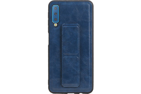 BAOHU Grip Stand Hardcase Backcover - Telefoonhoesje - Achterkant Hoesje - Geschikt voor Samsung Galaxy A7 (2018) - Blauw