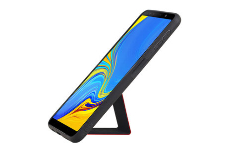 Grip Stand Hardcase Backcover - Telefoonhoesje - Achterkant Hoesje - Geschikt voor Samsung Galaxy A7 (2018) - Rood