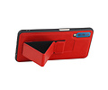 BAOHU Grip Stand Hardcase Backcover - Telefoonhoesje - Achterkant Hoesje - Geschikt voor Samsung Galaxy A7 (2018) - Rood