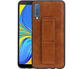 BAOHU Grip Stand Hardcase Backcover - Telefoonhoesje - Achterkant Hoesje - Geschikt voor Samsung Galaxy A7 (2018) - Bruin