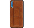 BAOHU Grip Stand Hardcase Backcover - Telefoonhoesje - Achterkant Hoesje - Geschikt voor Samsung Galaxy A7 (2018) - Bruin