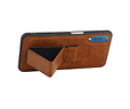 BAOHU Grip Stand Hardcase Backcover - Telefoonhoesje - Achterkant Hoesje - Geschikt voor Samsung Galaxy A7 (2018) - Bruin