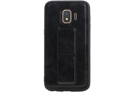 BAOHU Grip Stand Hardcase Backcover - Telefoonhoesje - Achterkant Hoesje - Geschikt voor Samsung Galaxy J2 Core - Zwart