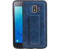 Grip Stand Hardcase Backcover - Telefoonhoesje - Achterkant Hoesje - Geschikt voor Samsung Galaxy J2 Core - Blauw