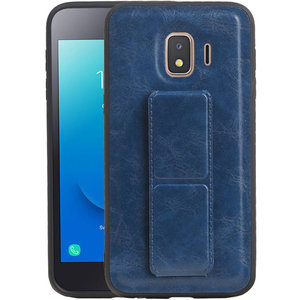 BAOHU Grip Stand Hardcase Backcover - Telefoonhoesje - Achterkant Hoesje - Geschikt voor Samsung Galaxy J2 Core - Blauw