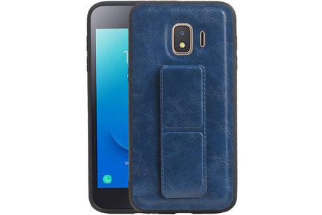 Grip Stand Hardcase Backcover - Telefoonhoesje - Achterkant Hoesje - Geschikt voor Samsung Galaxy J2 Core - Blauw