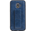 Grip Stand Hardcase Backcover - Telefoonhoesje - Achterkant Hoesje - Geschikt voor Samsung Galaxy J2 Core - Blauw