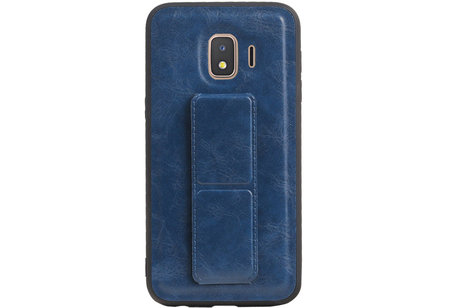 Grip Stand Hardcase Backcover - Telefoonhoesje - Achterkant Hoesje - Geschikt voor Samsung Galaxy J2 Core - Blauw