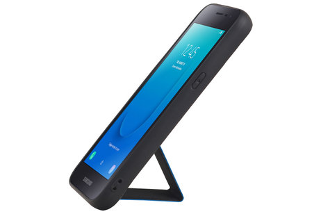 BAOHU Grip Stand Hardcase Backcover - Telefoonhoesje - Achterkant Hoesje - Geschikt voor Samsung Galaxy J2 Core - Blauw