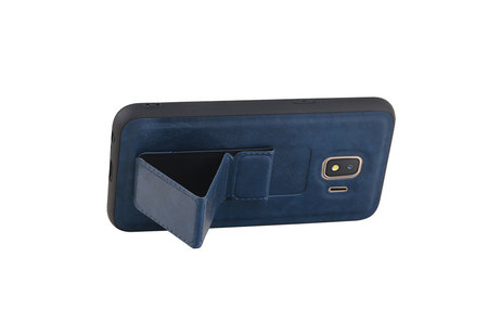 Grip Stand Hardcase Backcover - Telefoonhoesje - Achterkant Hoesje - Geschikt voor Samsung Galaxy J2 Core - Blauw