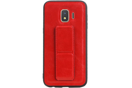 BAOHU Grip Stand Hardcase Backcover - Telefoonhoesje - Achterkant Hoesje - Geschikt voor Samsung Galaxy J2 Core - Rood