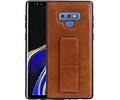 Grip Stand Hardcase Backcover - Telefoonhoesje - Achterkant Hoesje - Geschikt voor Samsung Galaxy Note 9 - Bruin