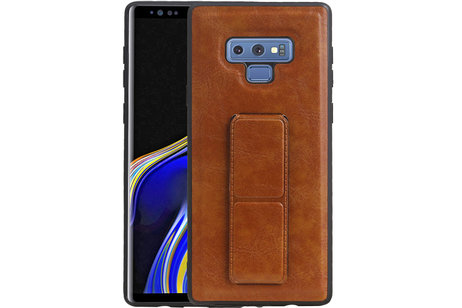 BAOHU Grip Stand Hardcase Backcover - Telefoonhoesje - Achterkant Hoesje - Geschikt voor Samsung Galaxy Note 9 - Bruin