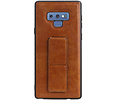 Grip Stand Hardcase Backcover - Telefoonhoesje - Achterkant Hoesje - Geschikt voor Samsung Galaxy Note 9 - Bruin