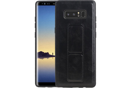 Grip Stand Hardcase Backcover - Telefoonhoesje - Achterkant Hoesje - Geschikt voor Samsung Galaxy Note 8 - Zwart