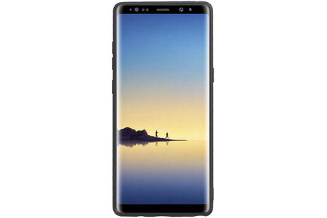 Grip Stand Hardcase Backcover - Telefoonhoesje - Achterkant Hoesje - Geschikt voor Samsung Galaxy Note 8 - Zwart