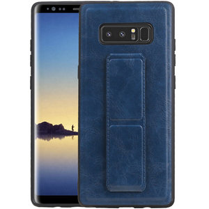 Grip Stand Hardcase Backcover - Telefoonhoesje - Achterkant Hoesje - Geschikt voor Samsung Galaxy Note 8 - Blauw