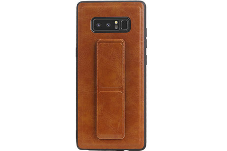 BAOHU Grip Stand Hardcase Backcover - Telefoonhoesje - Achterkant Hoesje - Geschikt voor Samsung Galaxy Note 8 - Bruin