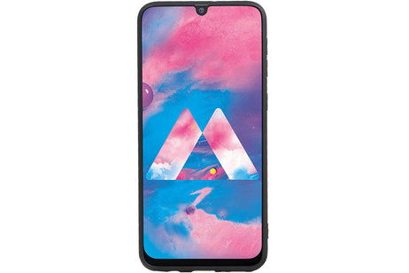 Grip Stand Hardcase Backcover - Telefoonhoesje - Achterkant Hoesje - Geschikt voor Samsung Galaxy M30 - Zwart