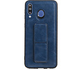 Grip Stand Hardcase Backcover - Telefoonhoesje - Achterkant Hoesje - Geschikt voor Samsung Galaxy M30 - Blauw