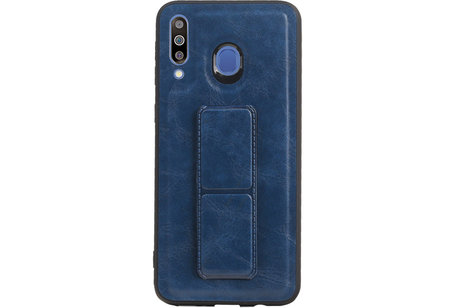 BAOHU Grip Stand Hardcase Backcover - Telefoonhoesje - Achterkant Hoesje - Geschikt voor Samsung Galaxy M30 - Blauw