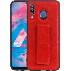 BAOHU Grip Stand Hardcase Backcover - Telefoonhoesje - Achterkant Hoesje - Geschikt voor Samsung Galaxy M30 - Rood