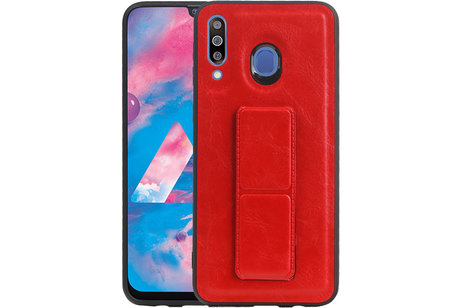 Grip Stand Hardcase Backcover - Telefoonhoesje - Achterkant Hoesje - Geschikt voor Samsung Galaxy M30 - Rood