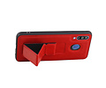 Grip Stand Hardcase Backcover - Telefoonhoesje - Achterkant Hoesje - Geschikt voor Samsung Galaxy M30 - Rood