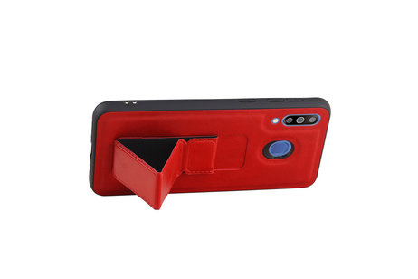 Grip Stand Hardcase Backcover - Telefoonhoesje - Achterkant Hoesje - Geschikt voor Samsung Galaxy M30 - Rood