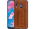 BAOHU Grip Stand Hardcase Backcover - Telefoonhoesje - Achterkant Hoesje - Geschikt voor Samsung Galaxy M30 - Bruin