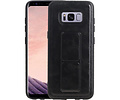 Grip Stand Hardcase Backcover - Telefoonhoesje - Achterkant Hoesje - Geschikt voor Samsung Galaxy S8 - Zwart