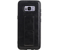 Grip Stand Hardcase Backcover - Telefoonhoesje - Achterkant Hoesje - Geschikt voor Samsung Galaxy S8 - Zwart