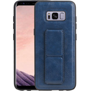 BAOHU Grip Stand Hardcase Backcover - Telefoonhoesje - Achterkant Hoesje - Geschikt voor Samsung Galaxy S8 - Blauw