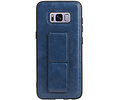 Grip Stand Hardcase Backcover - Telefoonhoesje - Achterkant Hoesje - Geschikt voor Samsung Galaxy S8 - Blauw