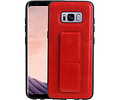 Grip Stand Hardcase Backcover - Telefoonhoesje - Achterkant Hoesje - Geschikt voor Samsung Galaxy S8 - Rood