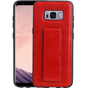 Grip Stand Hardcase Backcover - Telefoonhoesje - Achterkant Hoesje - Geschikt voor Samsung Galaxy S8 - Rood