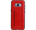 Grip Stand Hardcase Backcover - Telefoonhoesje - Achterkant Hoesje - Geschikt voor Samsung Galaxy S8 - Rood