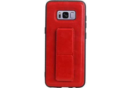 Grip Stand Hardcase Backcover - Telefoonhoesje - Achterkant Hoesje - Geschikt voor Samsung Galaxy S8 - Rood