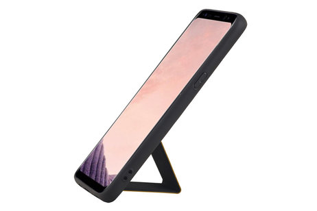 Grip Stand Hardcase Backcover - Telefoonhoesje - Achterkant Hoesje - Geschikt voor Samsung Galaxy S8 - Bruin