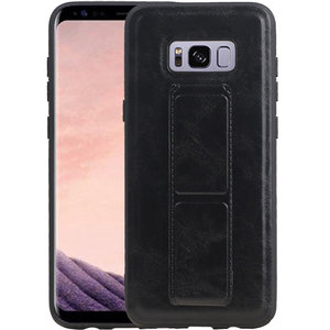 BAOHU Grip Stand Hardcase Backcover - Telefoonhoesje - Achterkant Hoesje - Geschikt voor Samsung Galaxy S8 Plus - Zwart