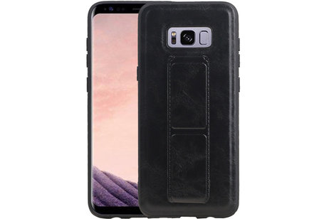 BAOHU Grip Stand Hardcase Backcover - Telefoonhoesje - Achterkant Hoesje - Geschikt voor Samsung Galaxy S8 Plus - Zwart