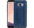 BAOHU Grip Stand Hardcase Backcover - Telefoonhoesje - Achterkant Hoesje - Geschikt voor Samsung Galaxy S8 Plus - Blauw