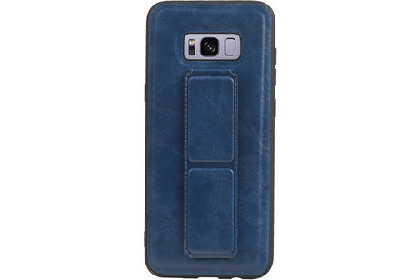 BAOHU Grip Stand Hardcase Backcover - Telefoonhoesje - Achterkant Hoesje - Geschikt voor Samsung Galaxy S8 Plus - Blauw